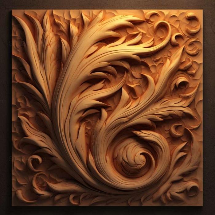 Patterns and decorations (stl flame 1, PATTERN_2609) 3D models for cnc